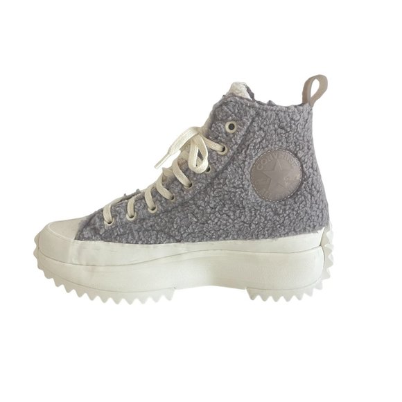 Converse Run Star Faux Shearling Hike Platform Sneaker, Size M 7/W 8.5 WORN ONCE - Picture 4 of 10
